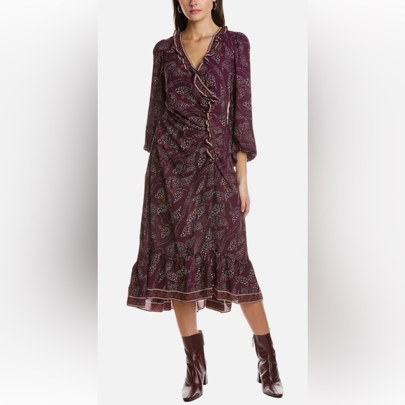 Max Studio NWT Boho Cinched Front Midi Dress - Picture 1 of 10